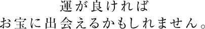 運が良ければお宝に出会えるかもしれません